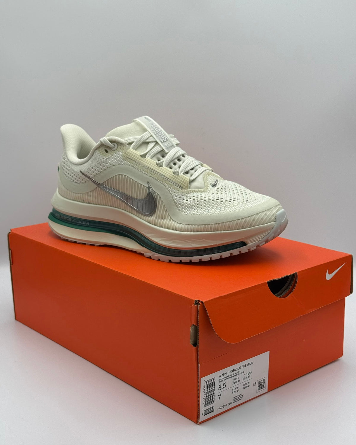 Women's Nike Pegasus Premium, HQ2593 008, Sea Glass/Metallic Silver - Size W US8.5