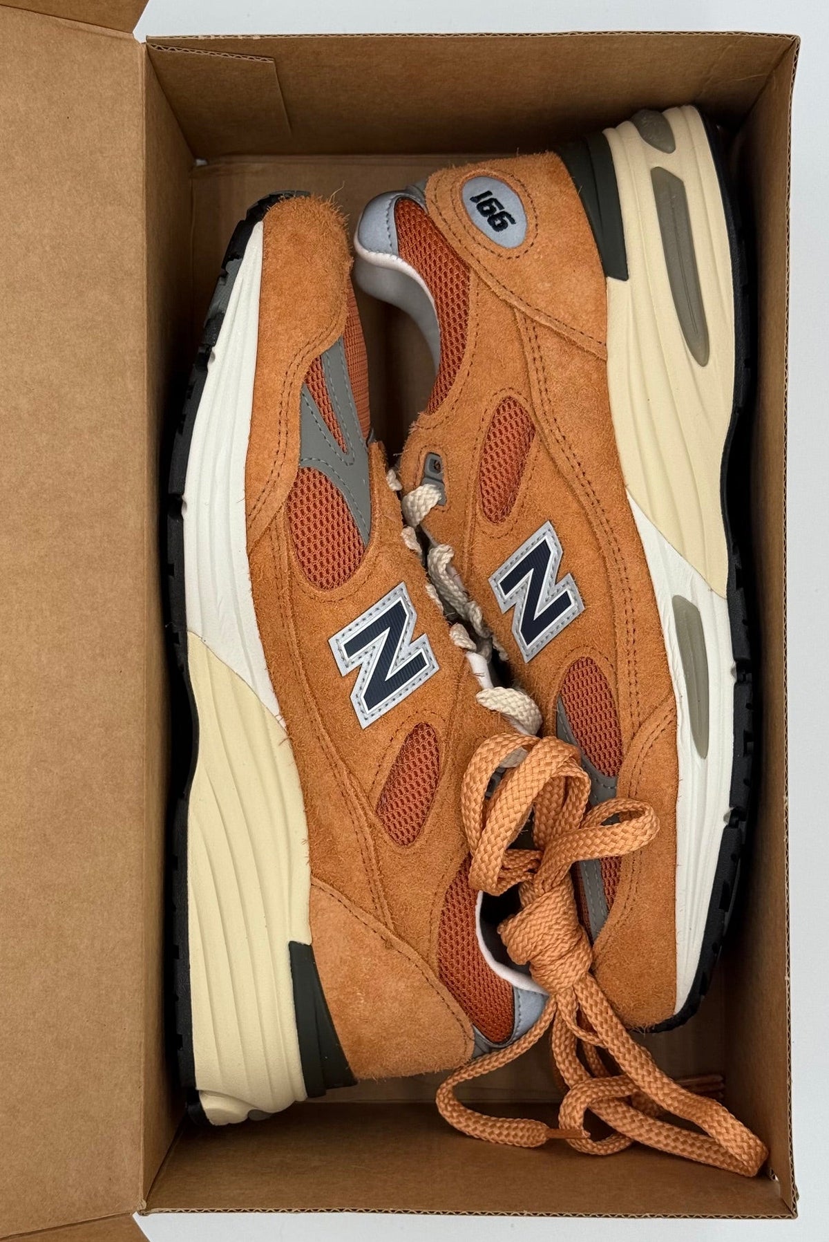 New Balance 991v2 Grounded Pastels Orange, Size UK6