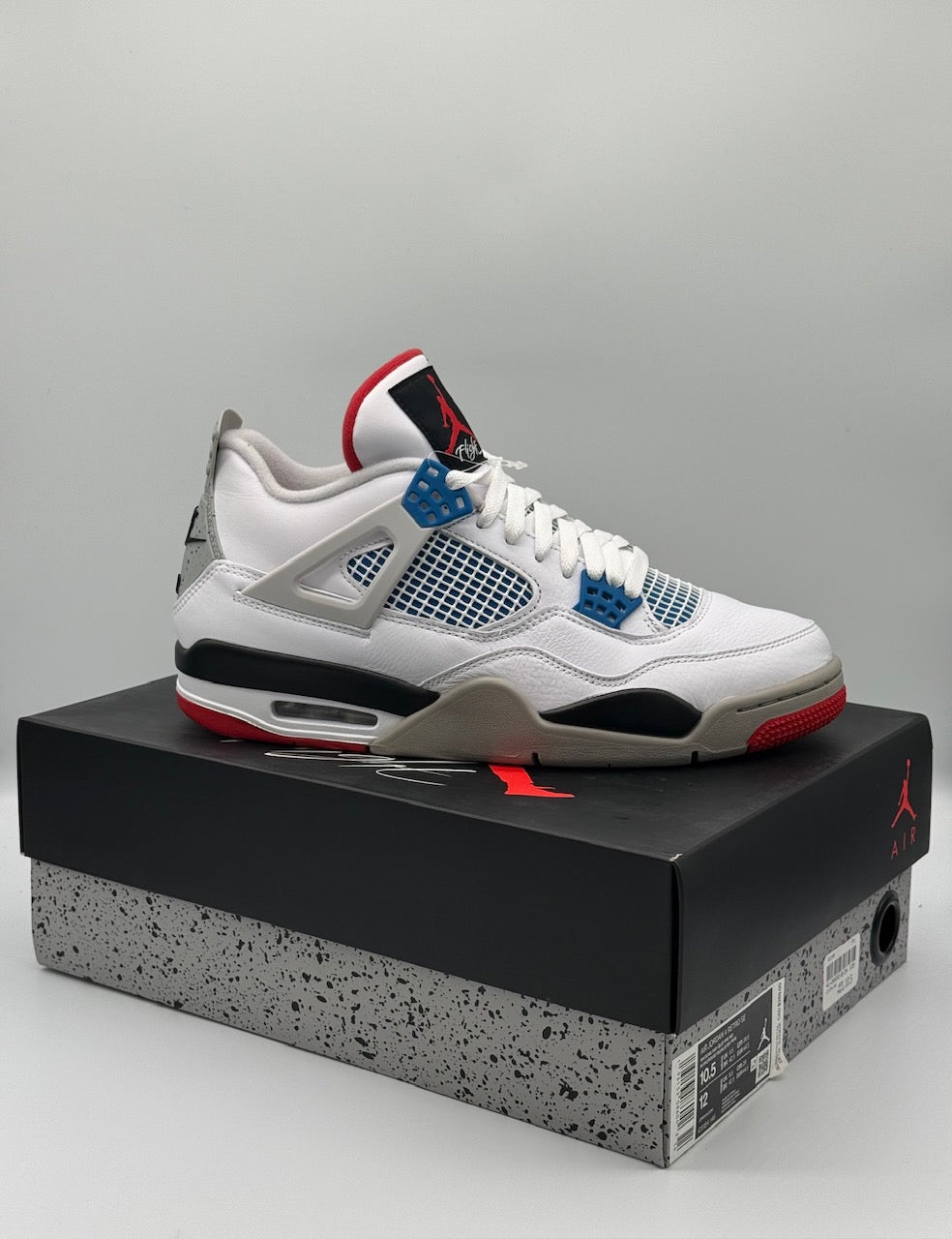 Air Jordan 4 Retro SE, CI1184 146, White/Military Blue-Fire Red - Size US10.5