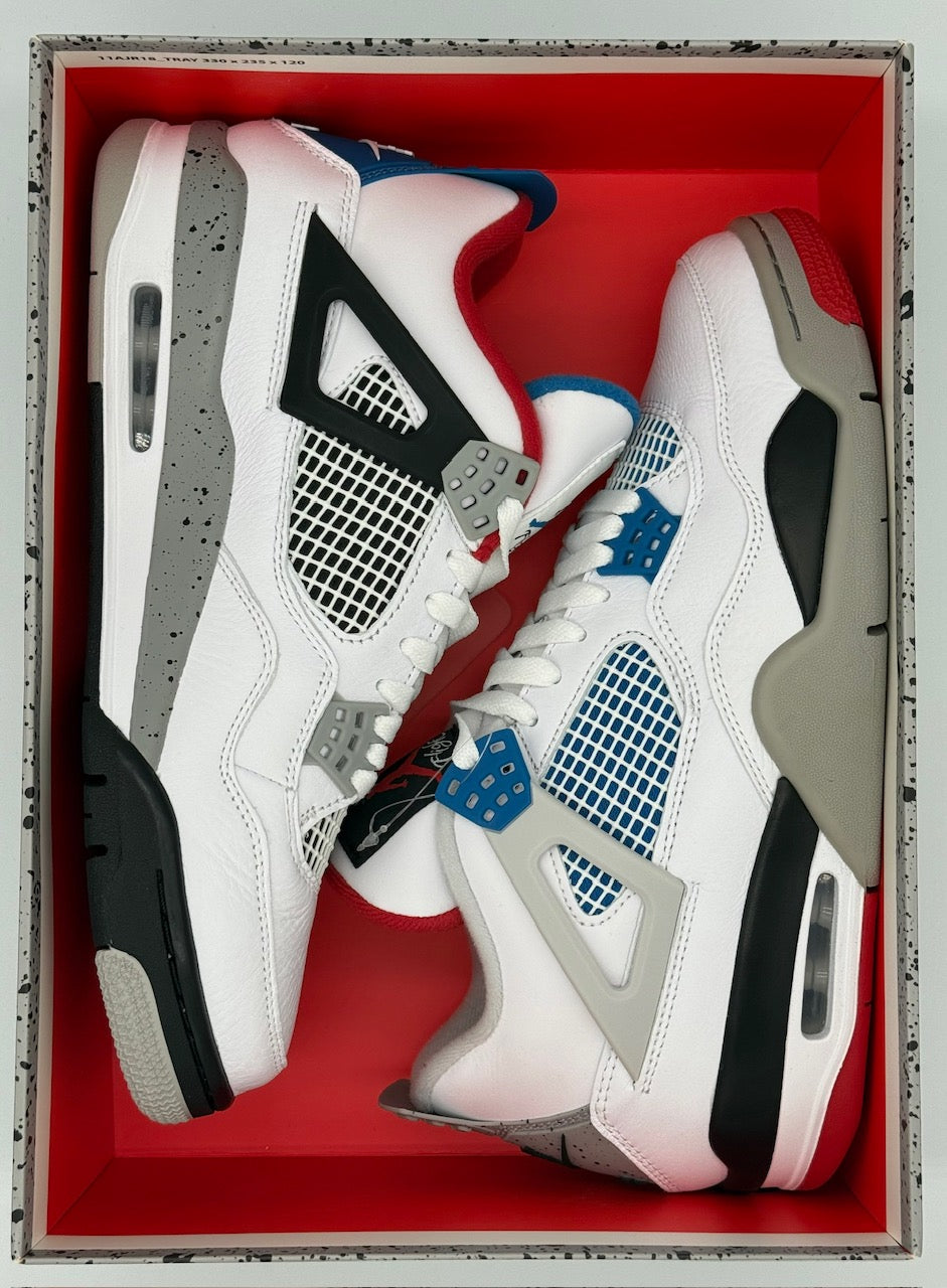 Air Jordan 4 Retro SE, CI1184 146, White/Military Blue-Fire Red - Size US10.5